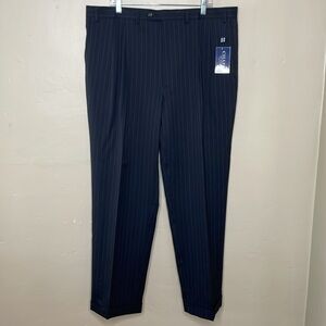 CHAPS Trouser Pants Suit Separates Black Pinstriped WOOL Business Career 42